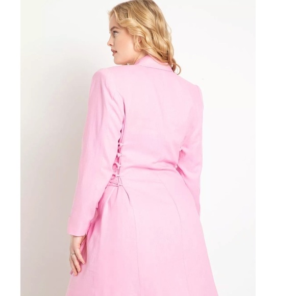 Eloquii Blazer pink 20 Dress with Lace up Detail - Picture 2 of 12